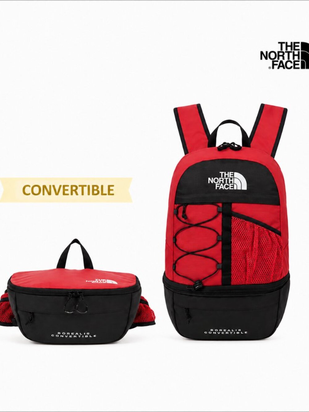 NEW! The North Face Borealis Convertible Red Hiking Pack Backpack